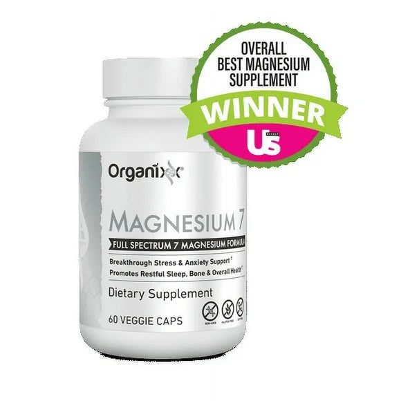 Magnesium Supplement Capsules with Vitamin B6 and Manganese Citrate and Glycinate, Vegan, Non GMO, 60 Count V32429