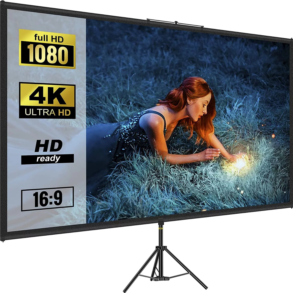 100 inch 16:9 Portable Projector Screen with Stand X1262