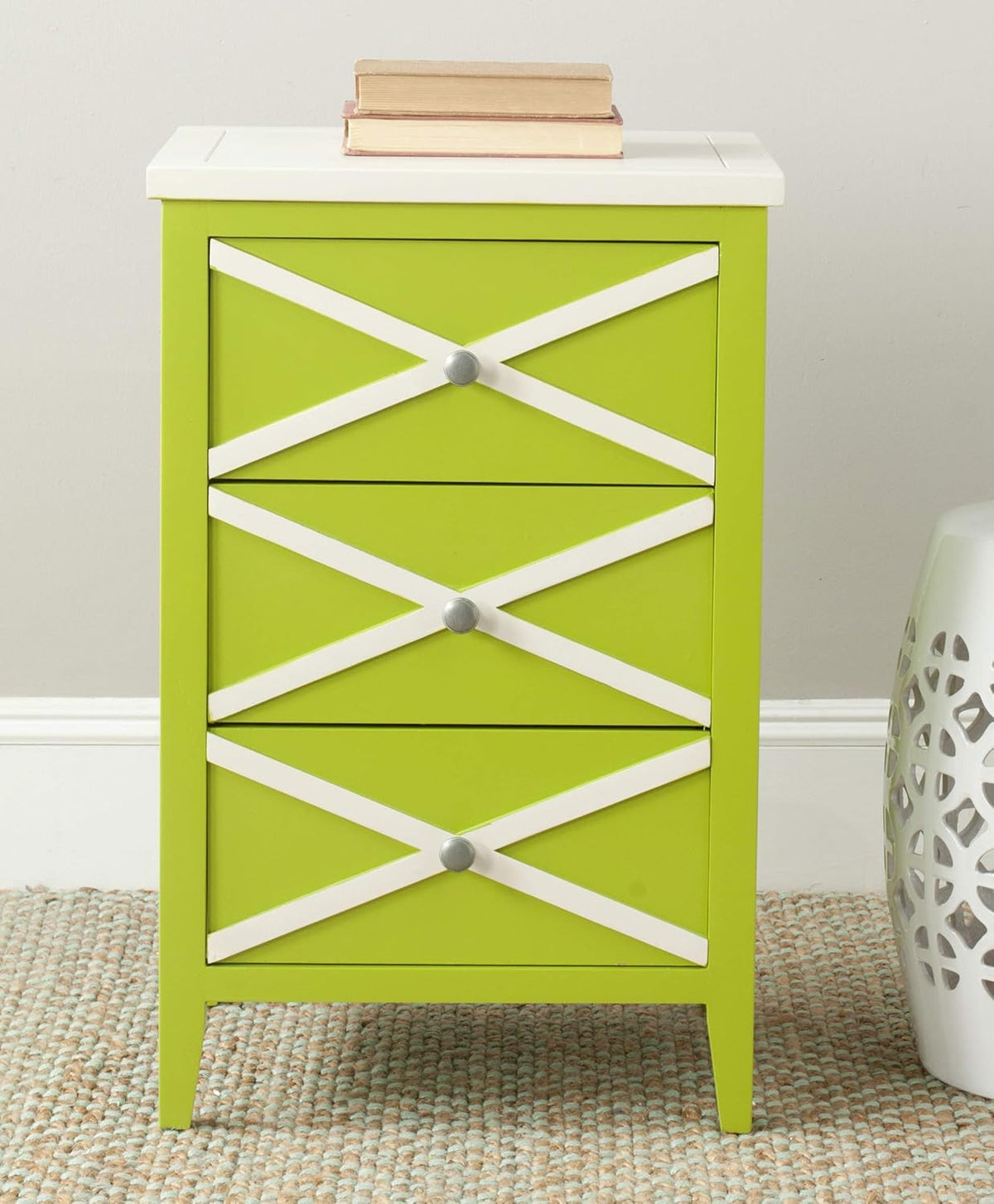 Lime Green 3-Drawer Side Table N607197