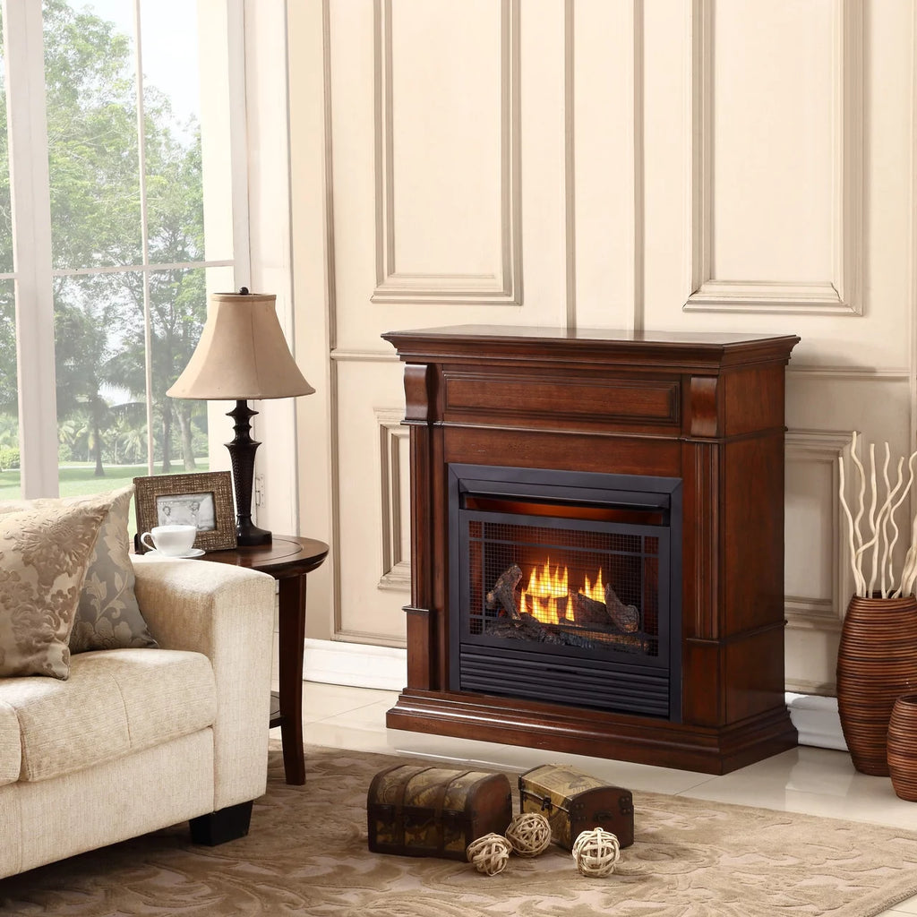 26,000 BTU Dual Fuel Ventless Gas Fireplace with Remote Control U578509