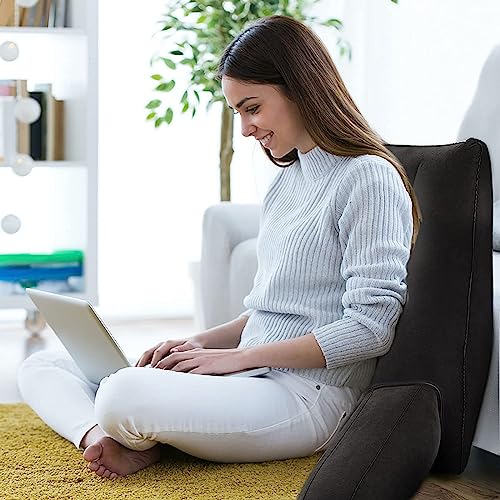 Grey Inflatable Reading Backrest Pillow with Arm Support H1153