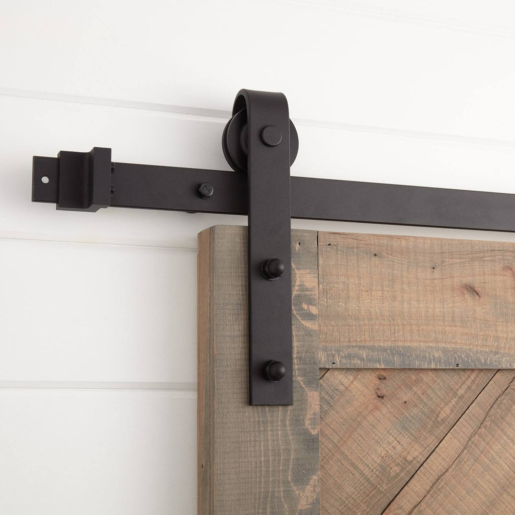Black Steel Barn Door Hardware Kit with Soft Close X130