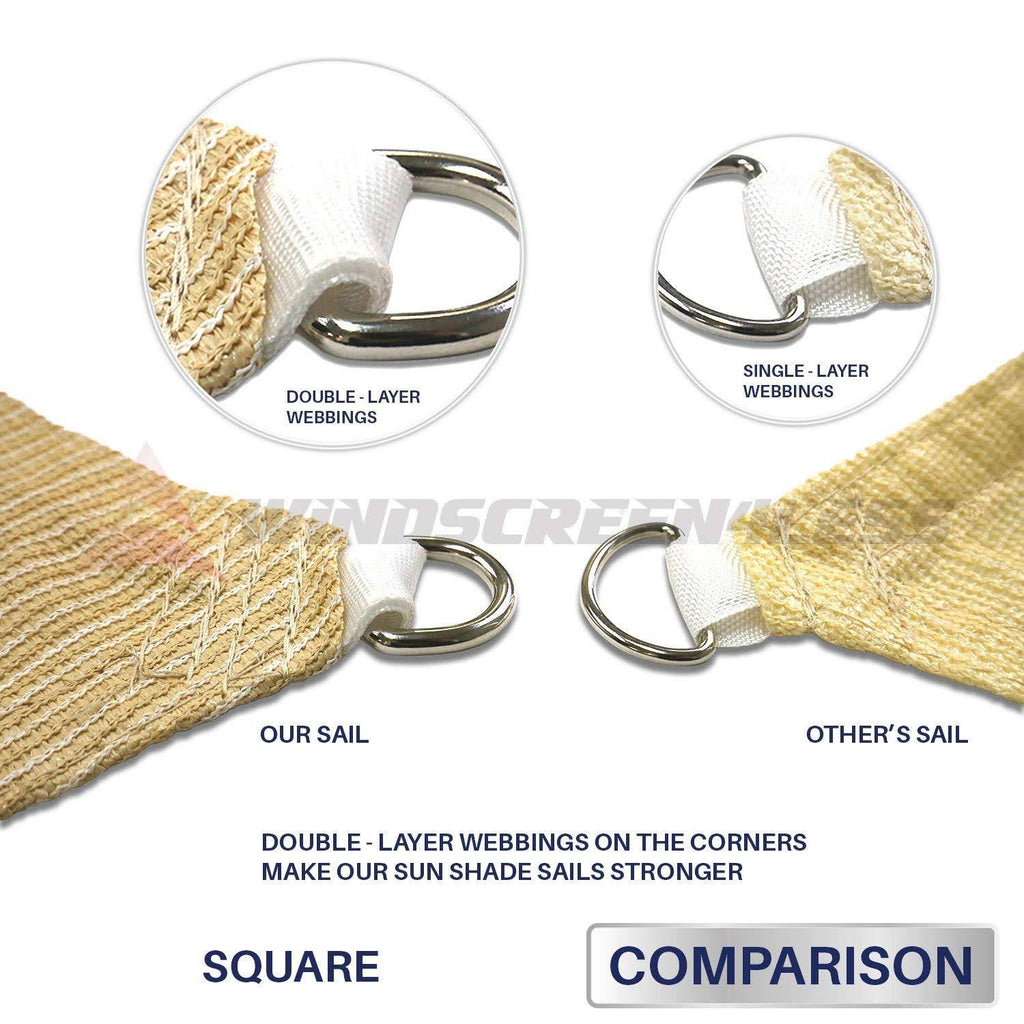 Brown Sun Shade Sail Square Canopy V5005