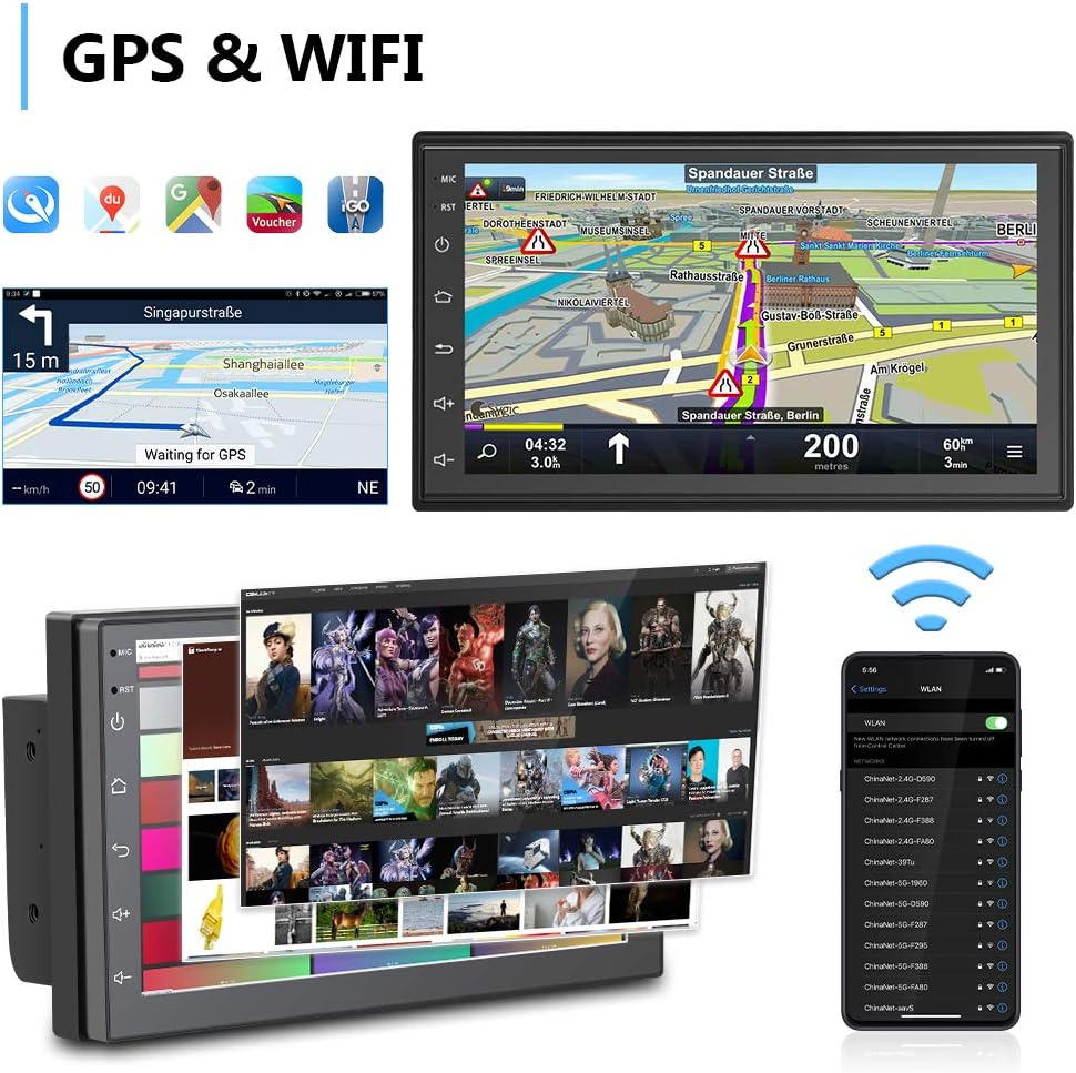 Double Din Car Radio with Navigation Touch Screen Bluetooth Backup Camera K34675