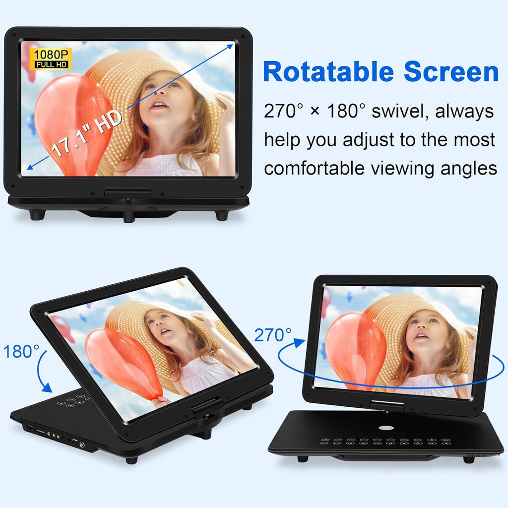 19.6" Portable DVD Player with 17.1" HD Swivel Screen C4158