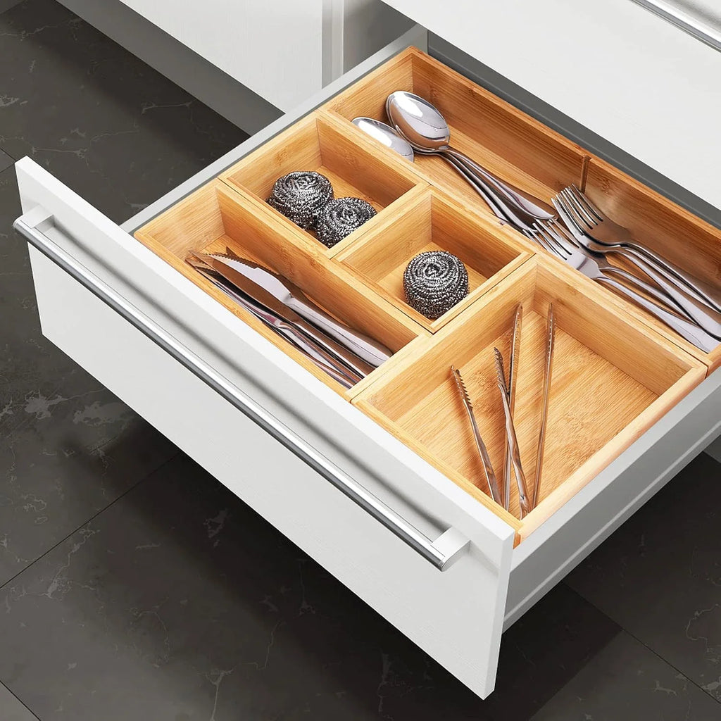 Set of 9 Bamboo Wood Drawer Organizer G50478