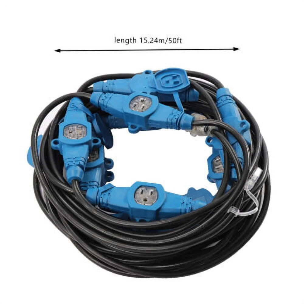 12 Awg 13 Plugs 65FT Power Extension Cord Y112