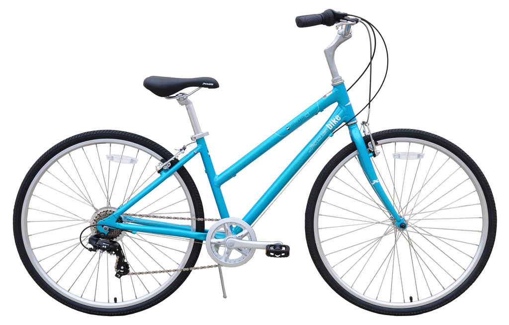 Blue Step-Through Hybrid City Commuter Bike A8285