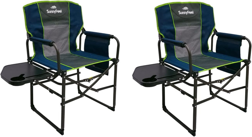 Heavy Duty Oversized Portable Folding Chair with Side Table W82821