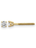 14K Yellow Gold Diamond Solitaire Stud Earrings Z48878