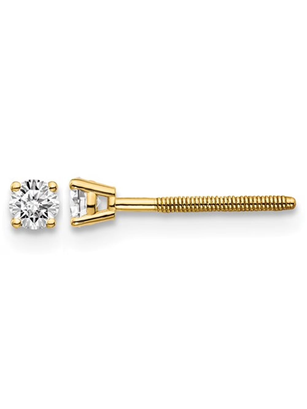 14K Yellow Gold Diamond Solitaire Stud Earrings Z48878