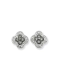 Black and White Diamond Sterling Silver Post Earrings O366