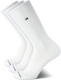 Mens Athletic Cushion Crew Socks (3 Pack), Size 7-12, White L7435