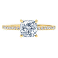 Cushion Cut Blue Natural Aquamarine 18k Yellow Gold Ring Size 3.75 W6471