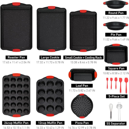 18-Piece Nonstick Carbon Steel Black Baking Pans Set Q141946