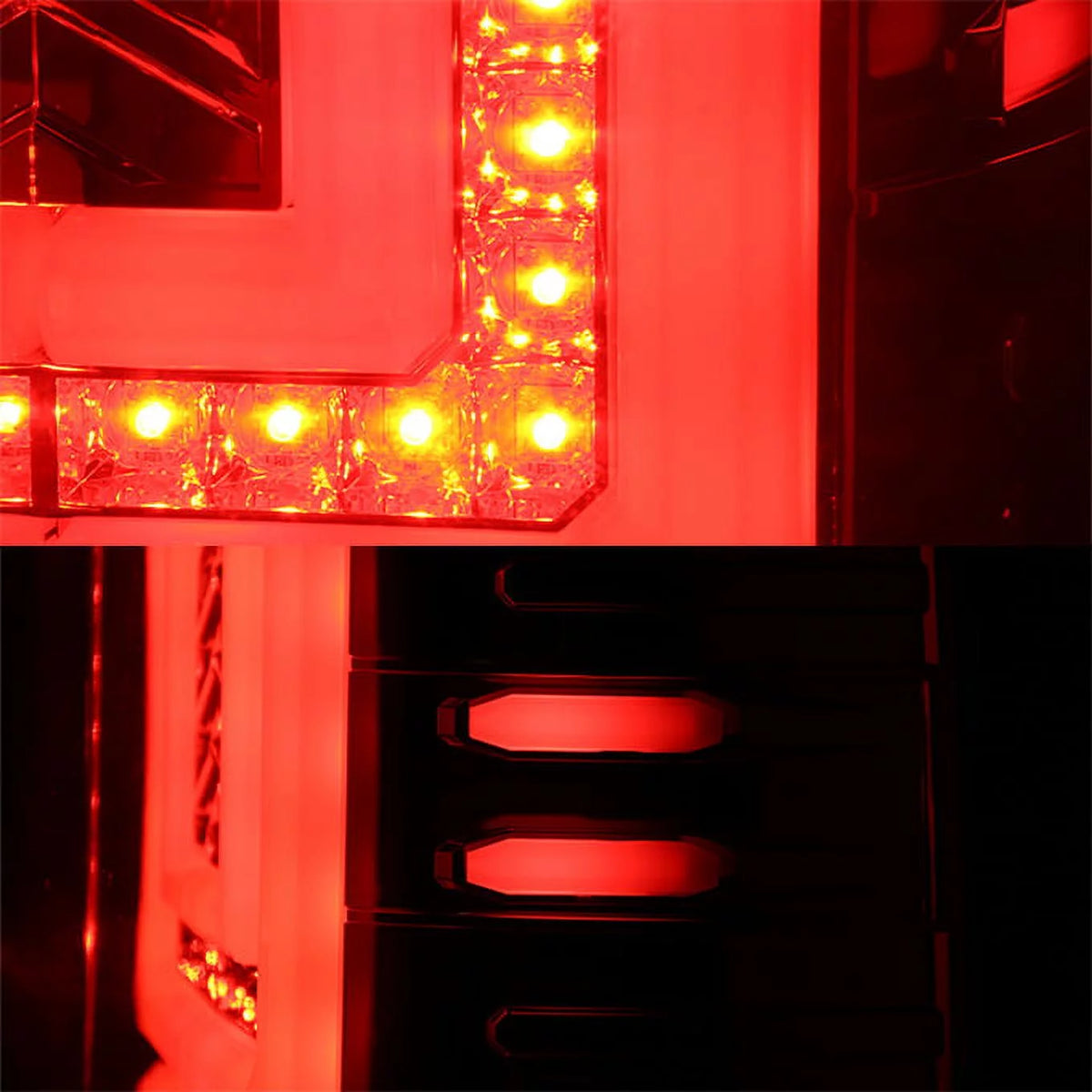 For 14-18 Sierra 1500 15-19 Sierra 2500HD 3500HD Pickup Red Clear LED Tail Lights Z4797