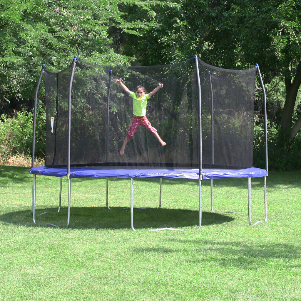 16 ft Trampoline with Wind Stakes, Blue R9200