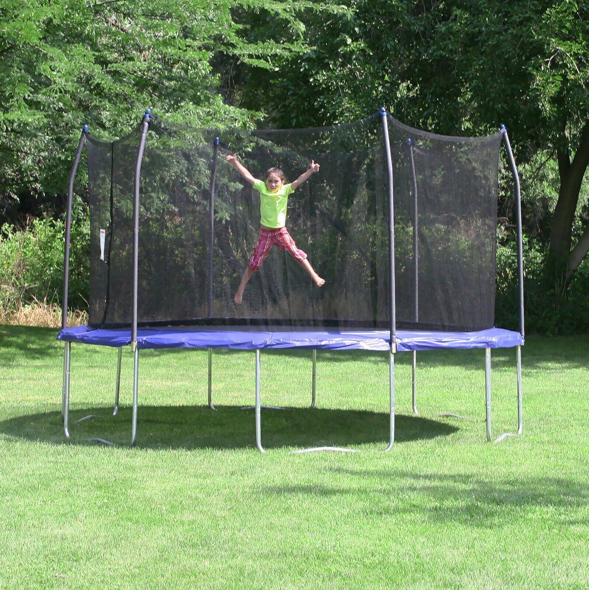 16 ft Trampoline with Wind Stakes, Blue R9200
