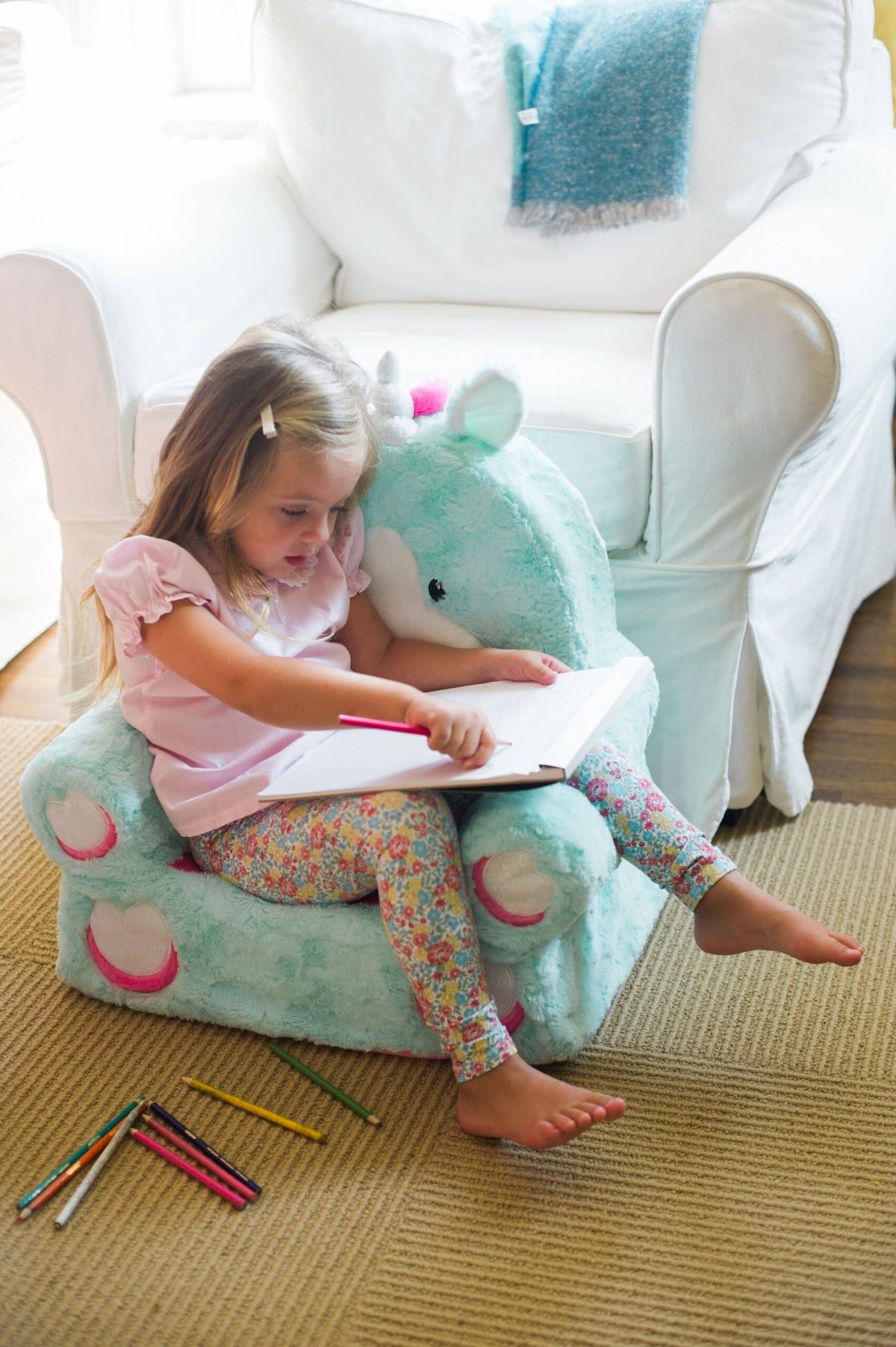 Teal Unicorn Children's Chair R411437
