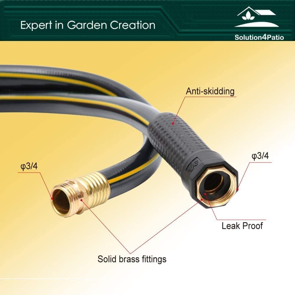 Black 3/4 in. x 50 ft. Commercial Hose, Brass Fittings, Pack of 2 C181186