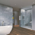 Frameless Hinged Reversible Shower Door and Panel in Brushed Nickel H91746
