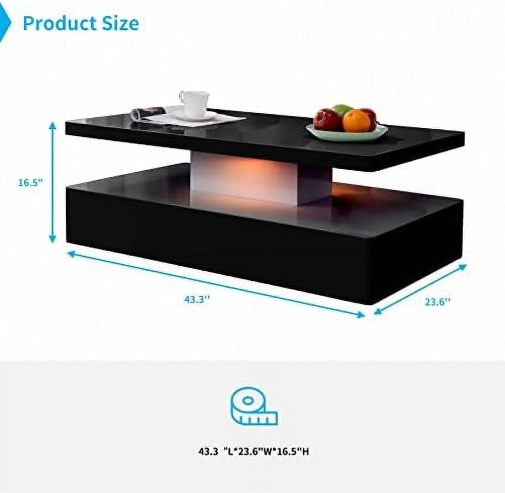 Modern LED Coffee Table with 12 Colors Lights P676