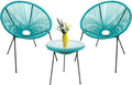 3-Piece Outdoor Acapulco Chair Set with Glass Top Table S41668