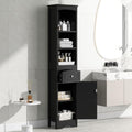 Grey Tall Bathroom Cabinet with Door and Adjustable Shelf B42036