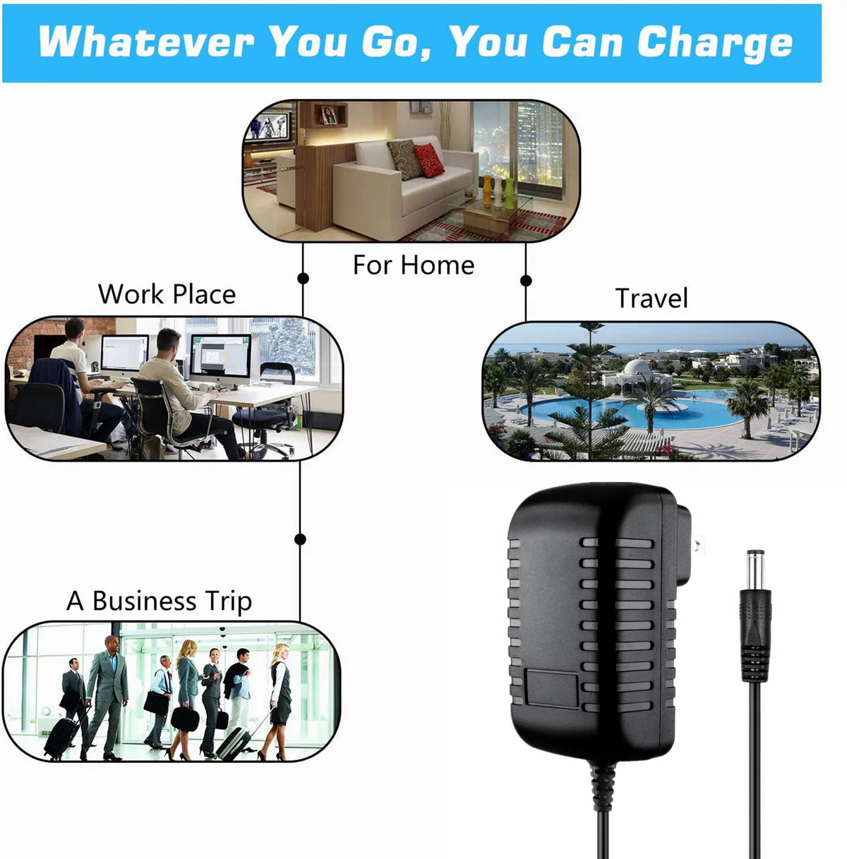 Compatible AC/DC Adapter Power Supply Cord Cable Wall Charger T8102