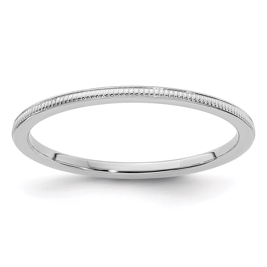 10K White Gold Stackable Band Ring D880