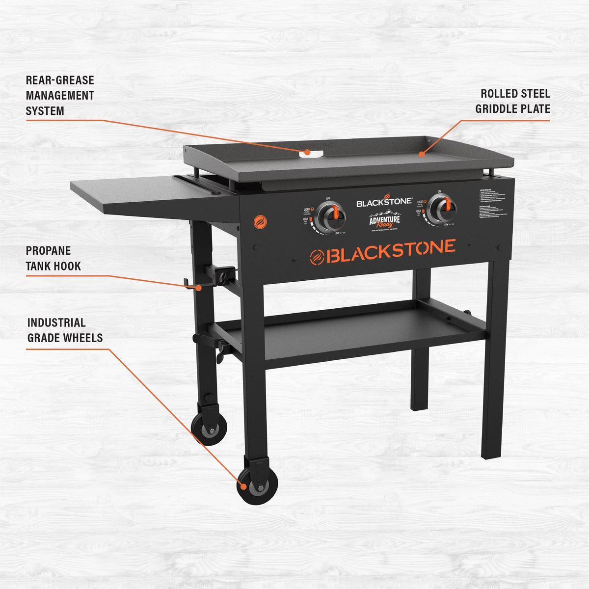 2-Burner 28 Propane Griddle with Foldable Legs Q3845