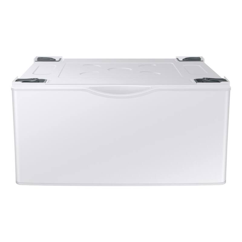 White Laundry Pedestal with Storage Drawer D16889