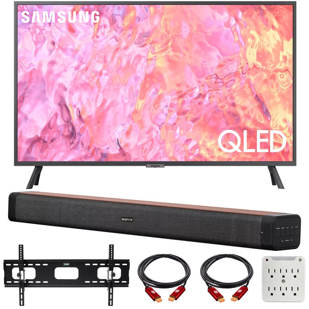 75 Inch QLED 4K Smart TV with Soundbar and Wall Mount B191