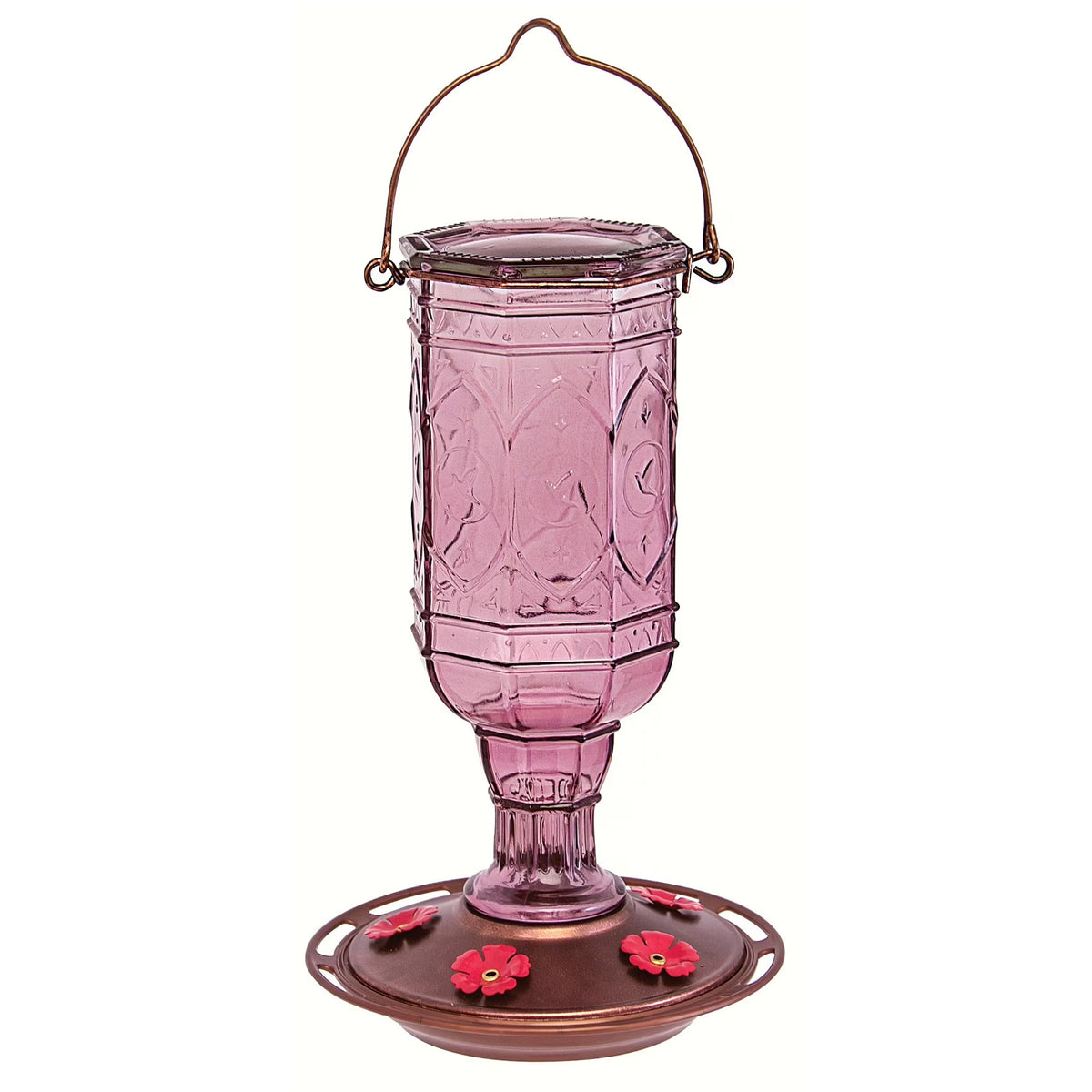 10" Antique Style Glass Bottle Hummingbird Feeder - 20 oz I849081