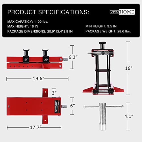Steel Motorcycle ATV Scissor Lift Jack Stand 1100 lbs U46837