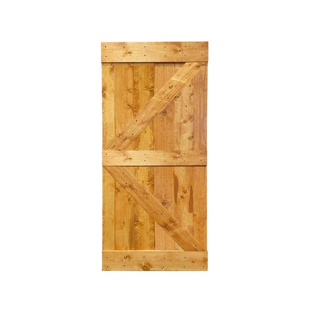 Sage Green Stained Solid Pine Wood Interior Sliding Barn Door Slab Q85740