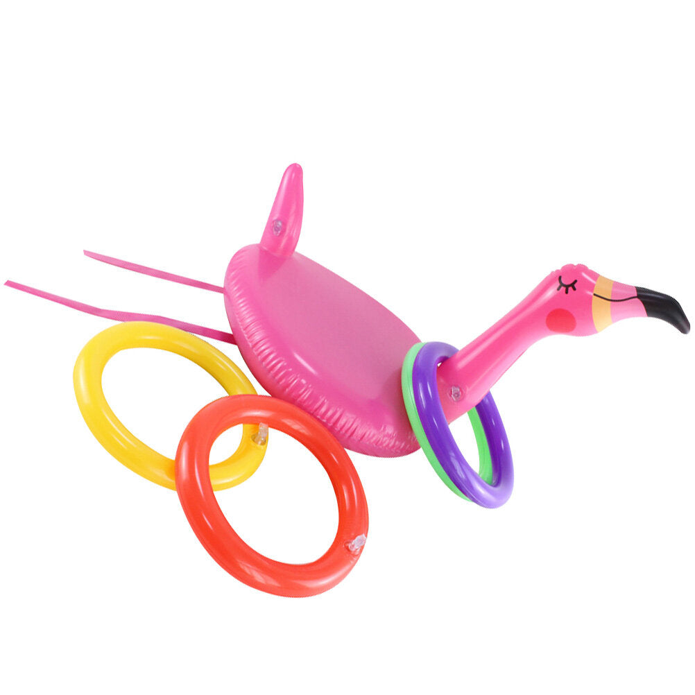 Inflatable Flamingo Hat Ring Tossing Game Toy E9096
