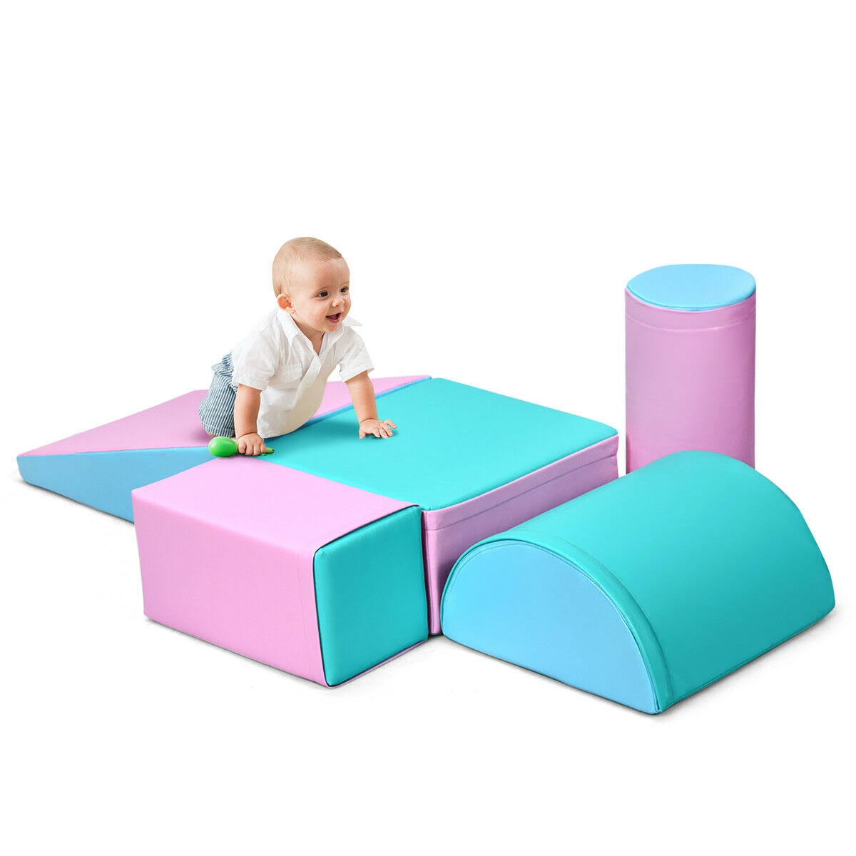 5-Piece Climb Activity Play Foam Blocks Pink D2615