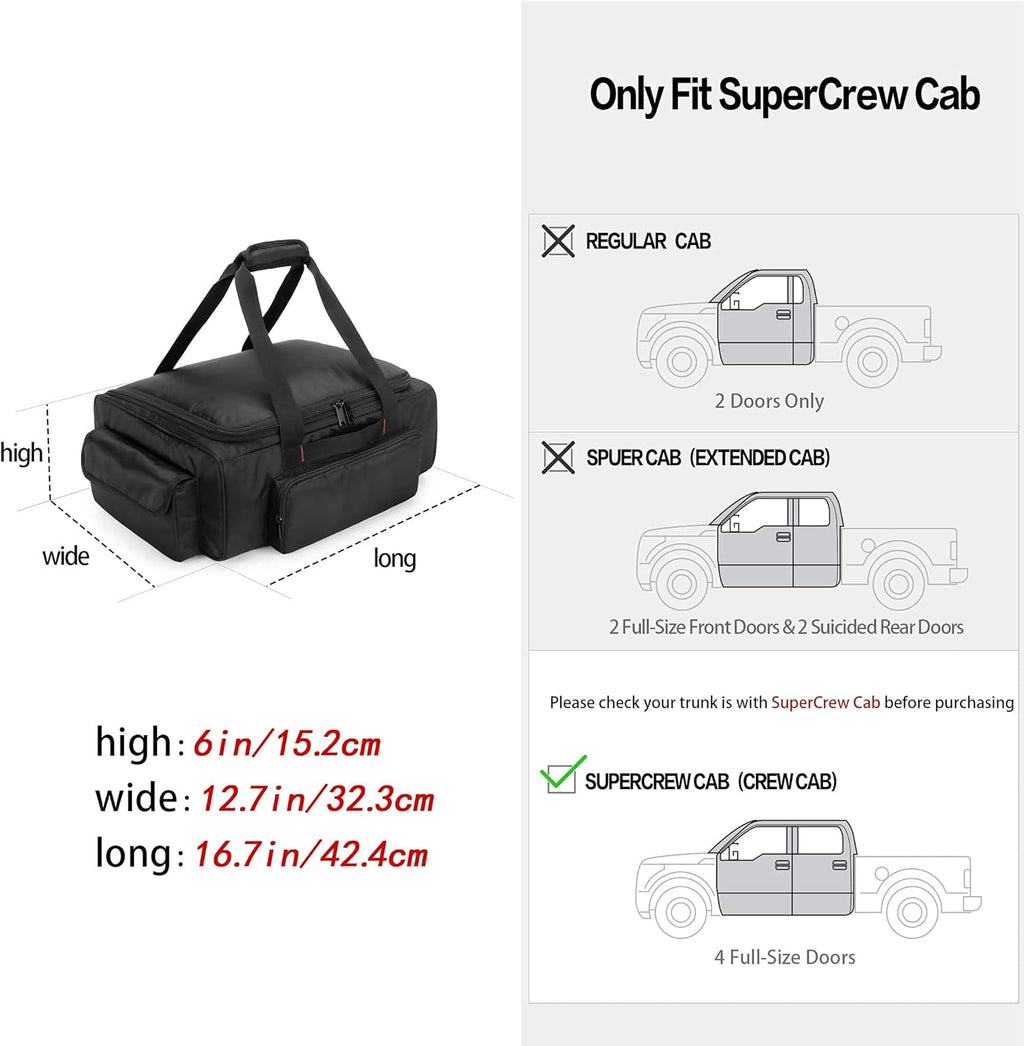 Black Underseat Truck Storage Organizer with Detachable Divider E502116