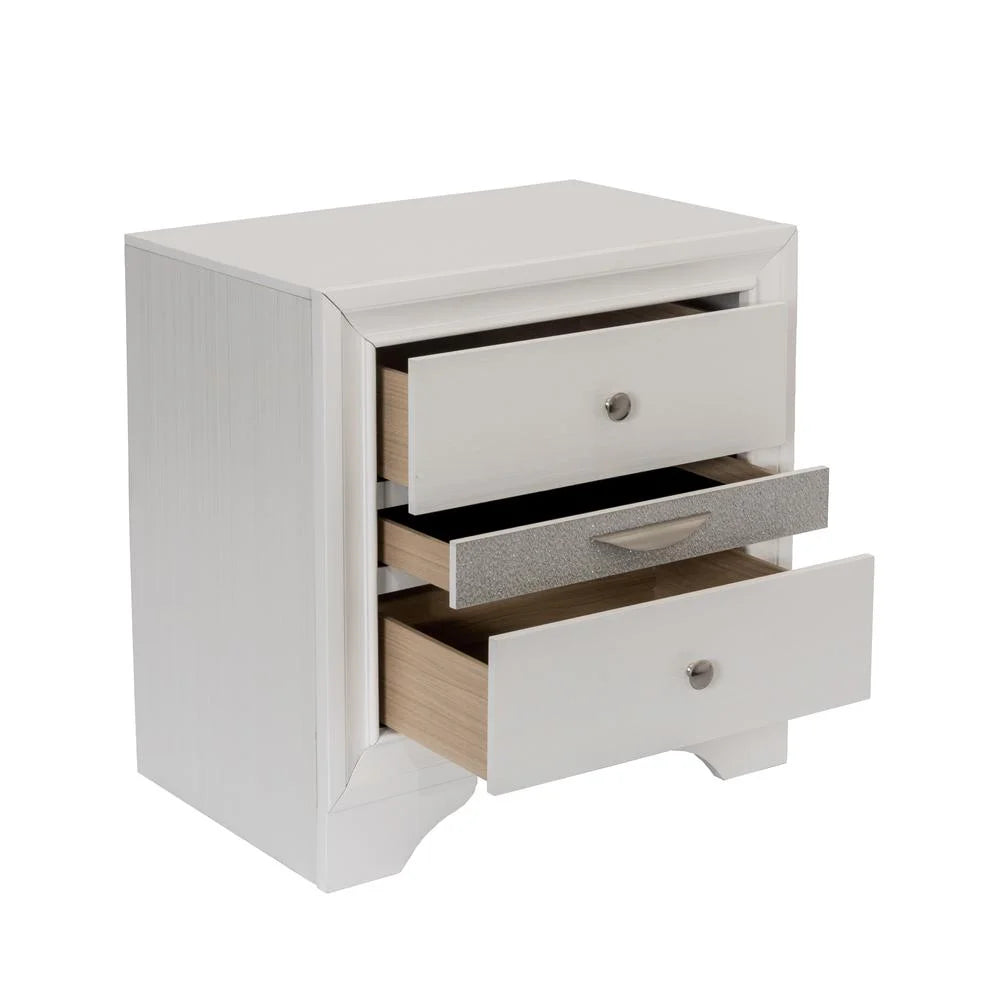White Wood 5 Piece Bedroom Set with Full Size Platform Bed G615703