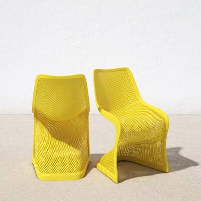 Yellow Stacking Patio Dining Side Chair (Set of 2) M243362