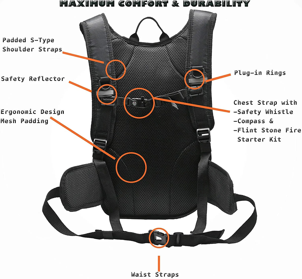 Insulated Hydration Backpack with 2L BPA Free Water Bladder A24904