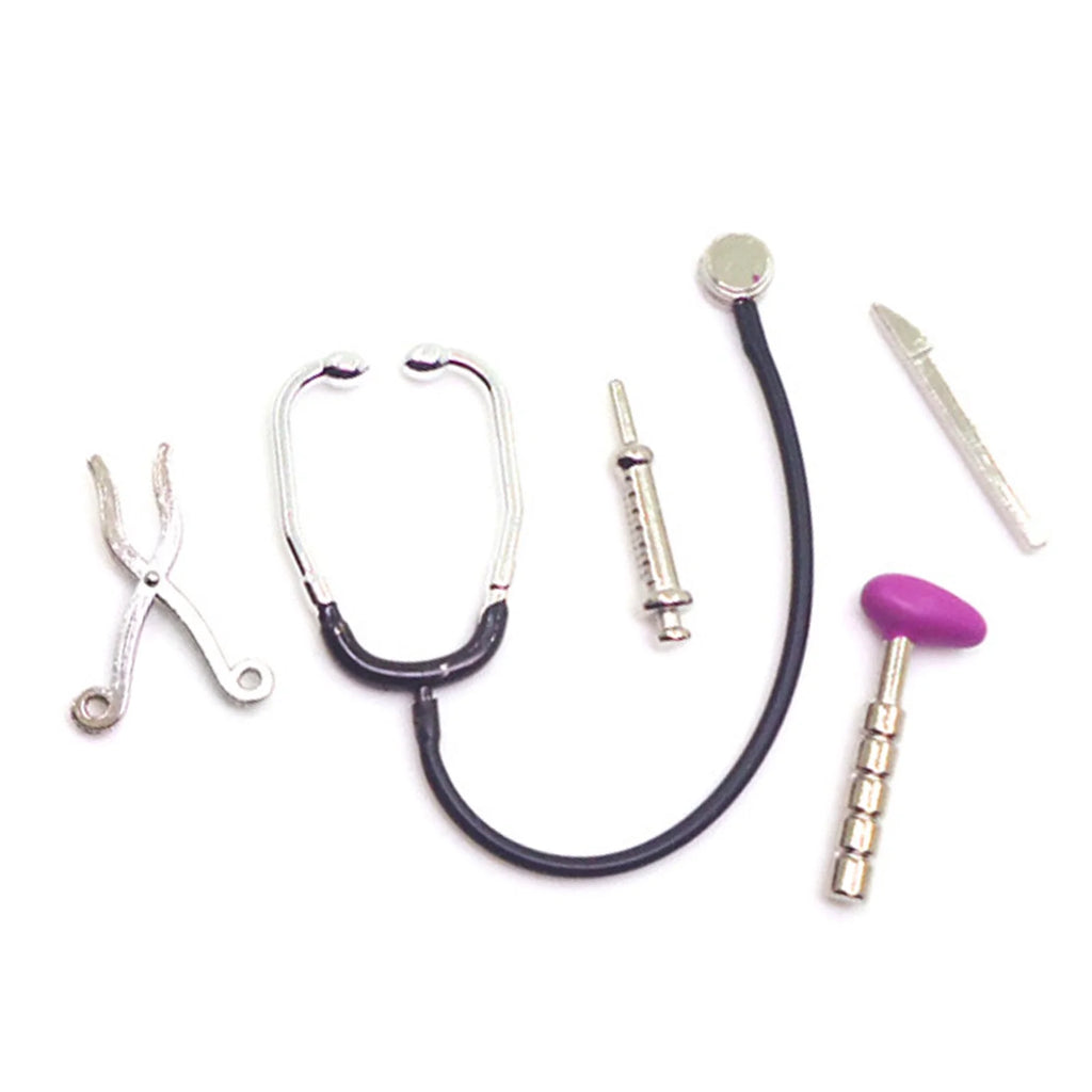 5Pcs 1/12 Dollhouse Mini Stethoscope Hospital Accessories Toys Set Z78284
