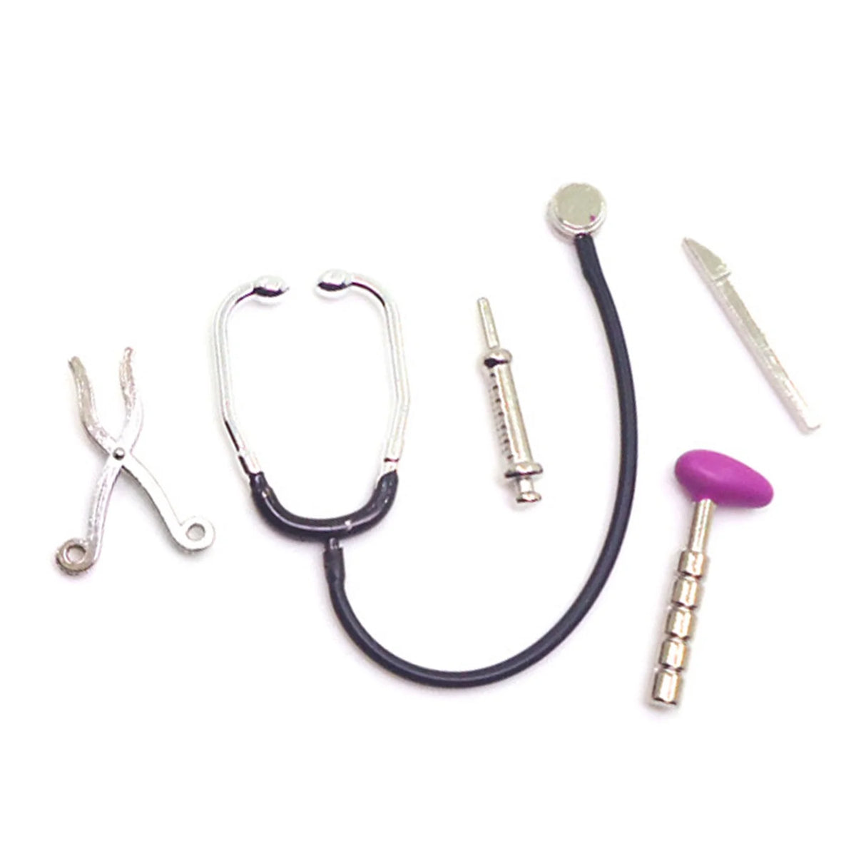 5Pcs 1/12 Dollhouse Mini Stethoscope Hospital Accessories Toys Set Z78284