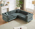 81.5" Chenille L-Shaped 5-Seater Sectional Sofa with 3 Cushions (Gray) J591463