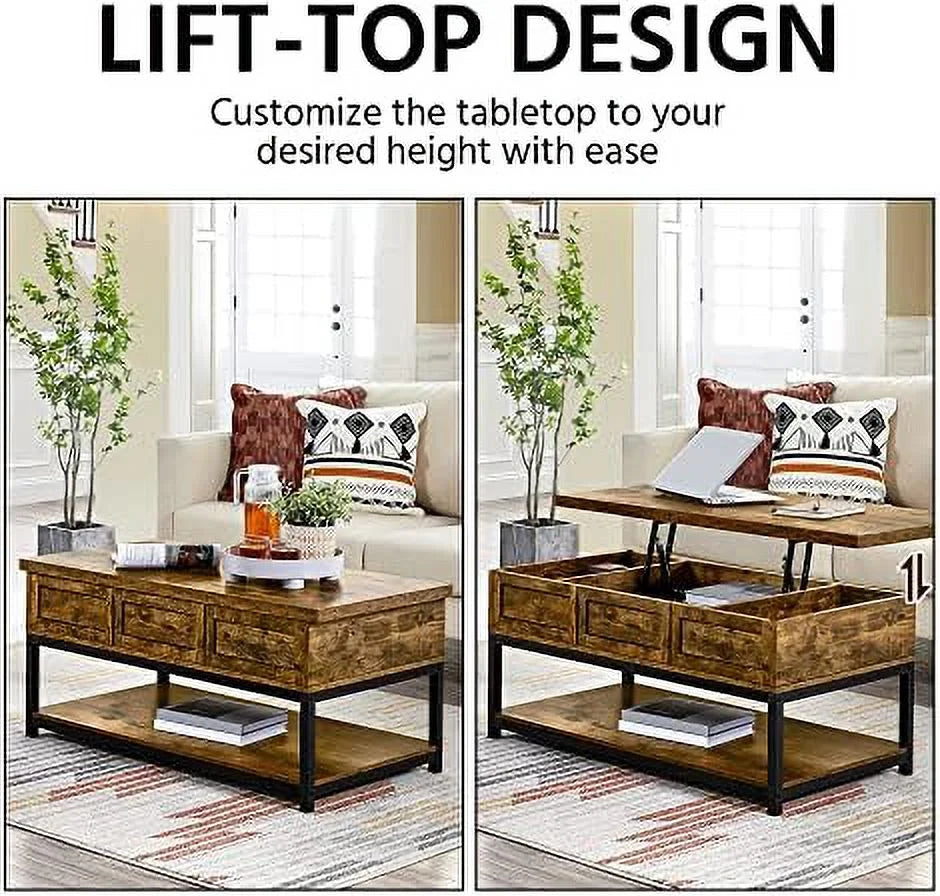 Lift Top Coffee Table with Hidden Compartments C888