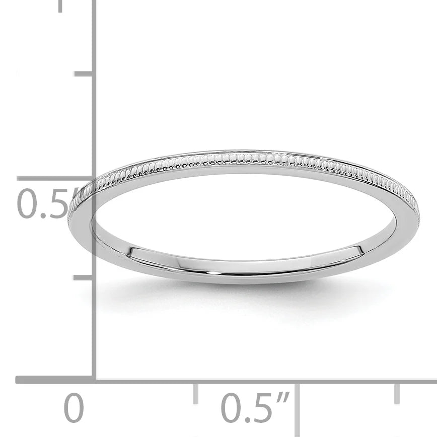 10K White Gold Stackable Band Ring D880