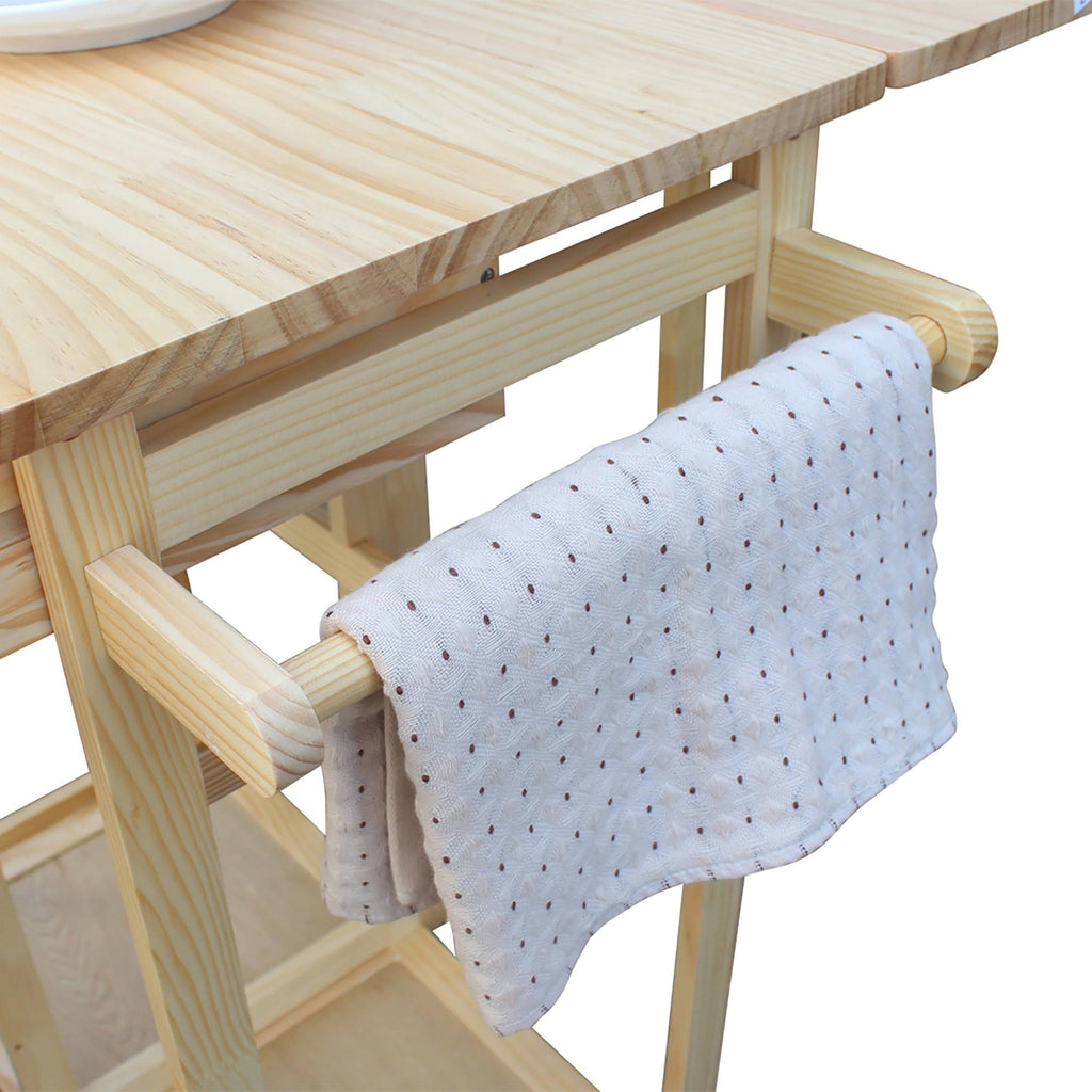 Square Folding Dining Cart Bar Table with 2 Stools N789