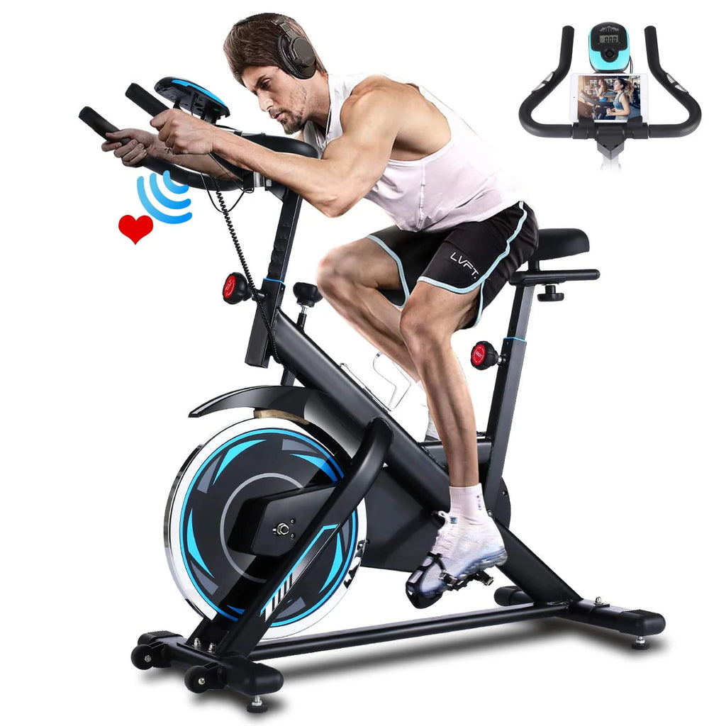 Indoor Exercise Bike with LCD Monitor and 330 lbs Weight Capacity Z34192