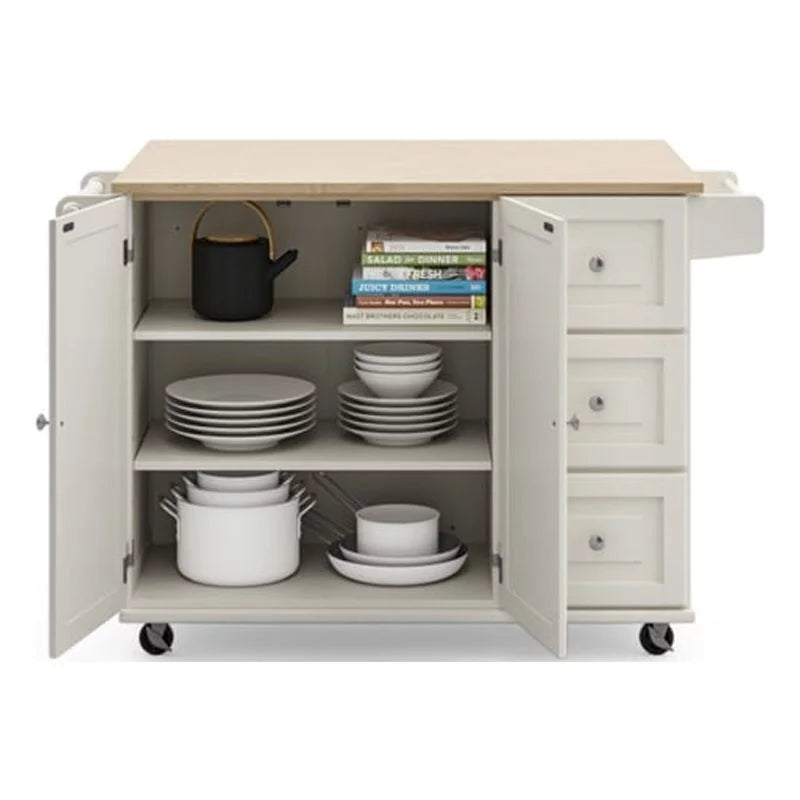 White Wood Kitchen Cart J3302